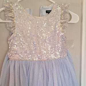 Zunie Glittering Sequin Dress with Tulle Skirt